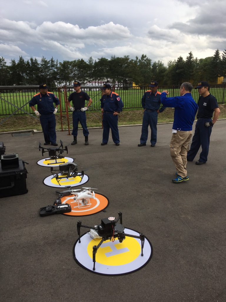 北海道清水町・清水消防でDJIドローンの体験会とデモンストレーションを開催しました。