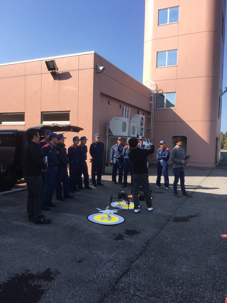 北海道森町消防署でDJIドローンのデモンストレーションと体験会を開催しました。