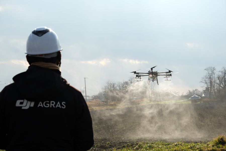 農薬散布ドローン(DJI AGRAS T30)デモイベントを行いました