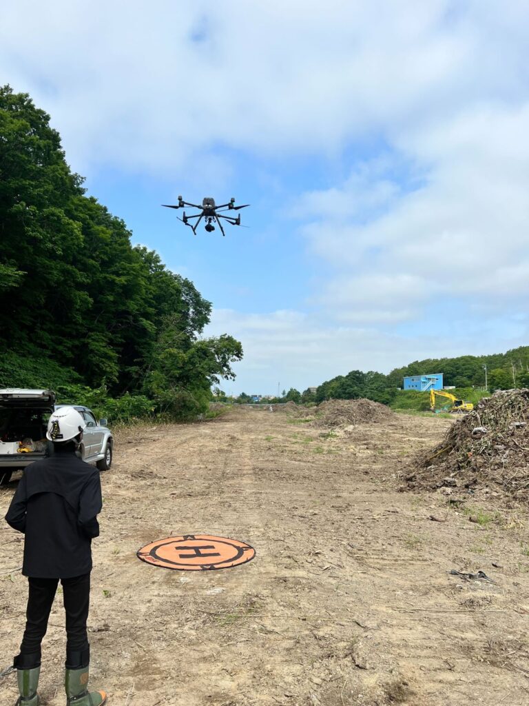 DJI M350RTK、P1を使用したドローン起工測量を行いました。