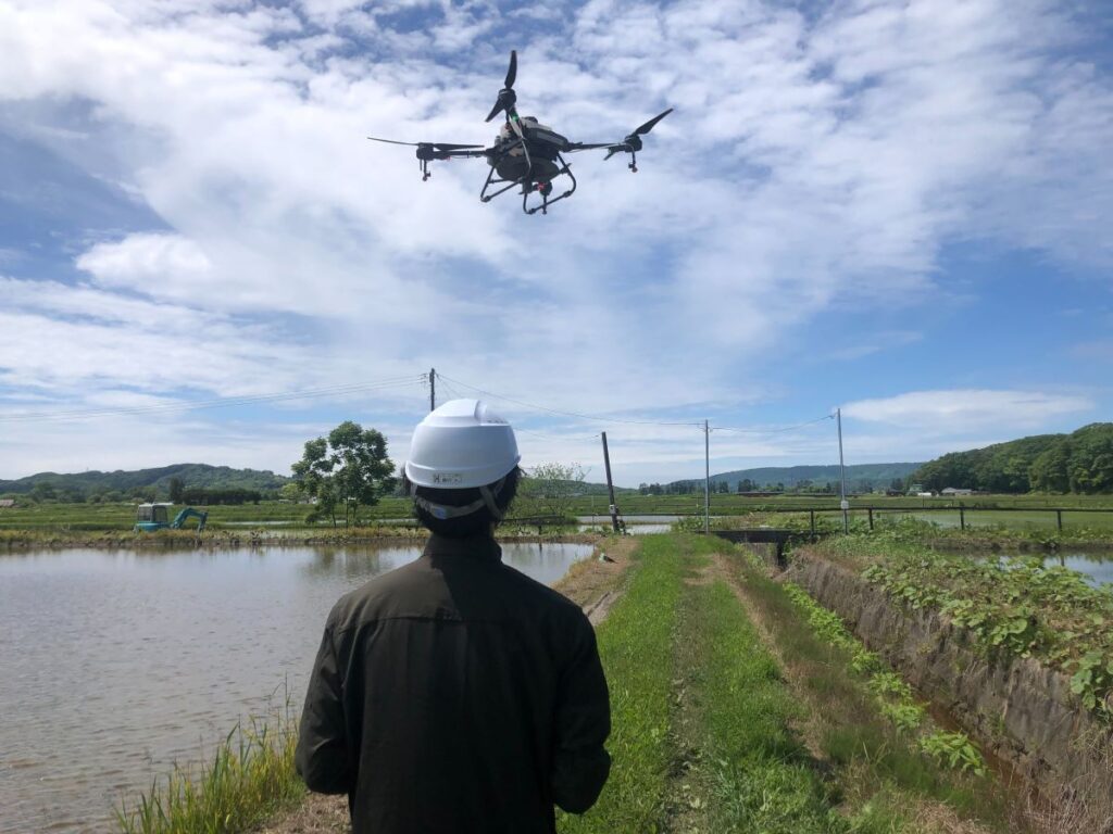 農業ドローン DJI Agras T10で除草剤散布を行いました