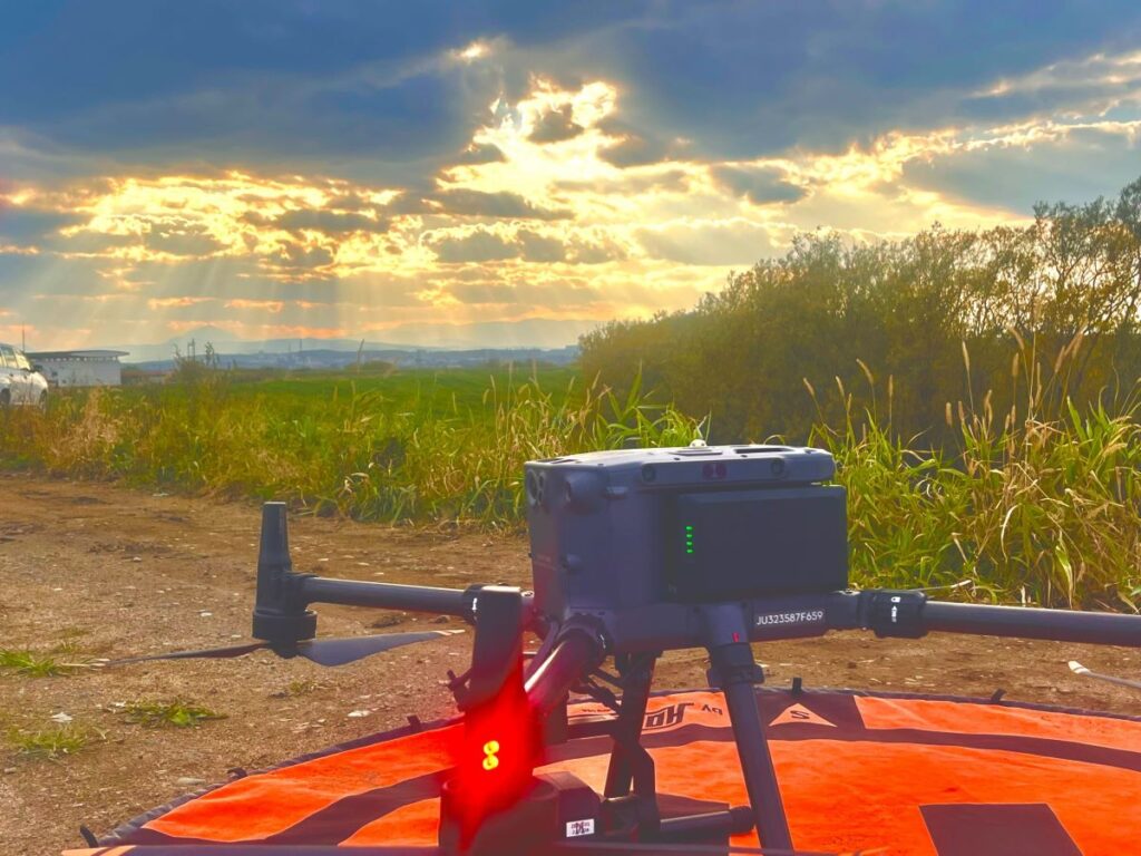 DJI M350RTK,P1を使用して出来形測量を行いました。