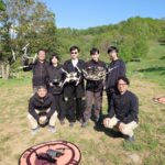 貴校のドローン製作講義で完成した機体の飛行実習を行いました。