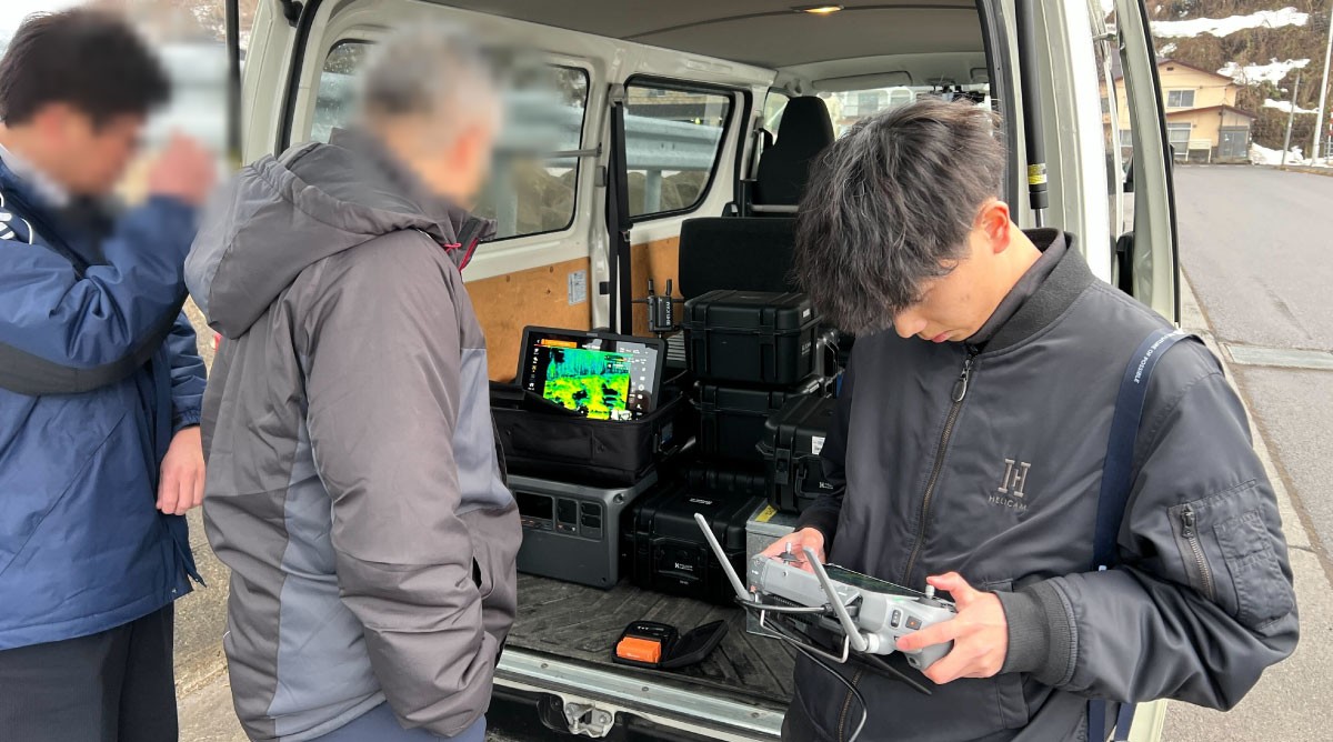 UAVを活用した熊検知およびICT対応3D計測デモを実施≪DJI Matrice 400+P1+L3+H30T≫