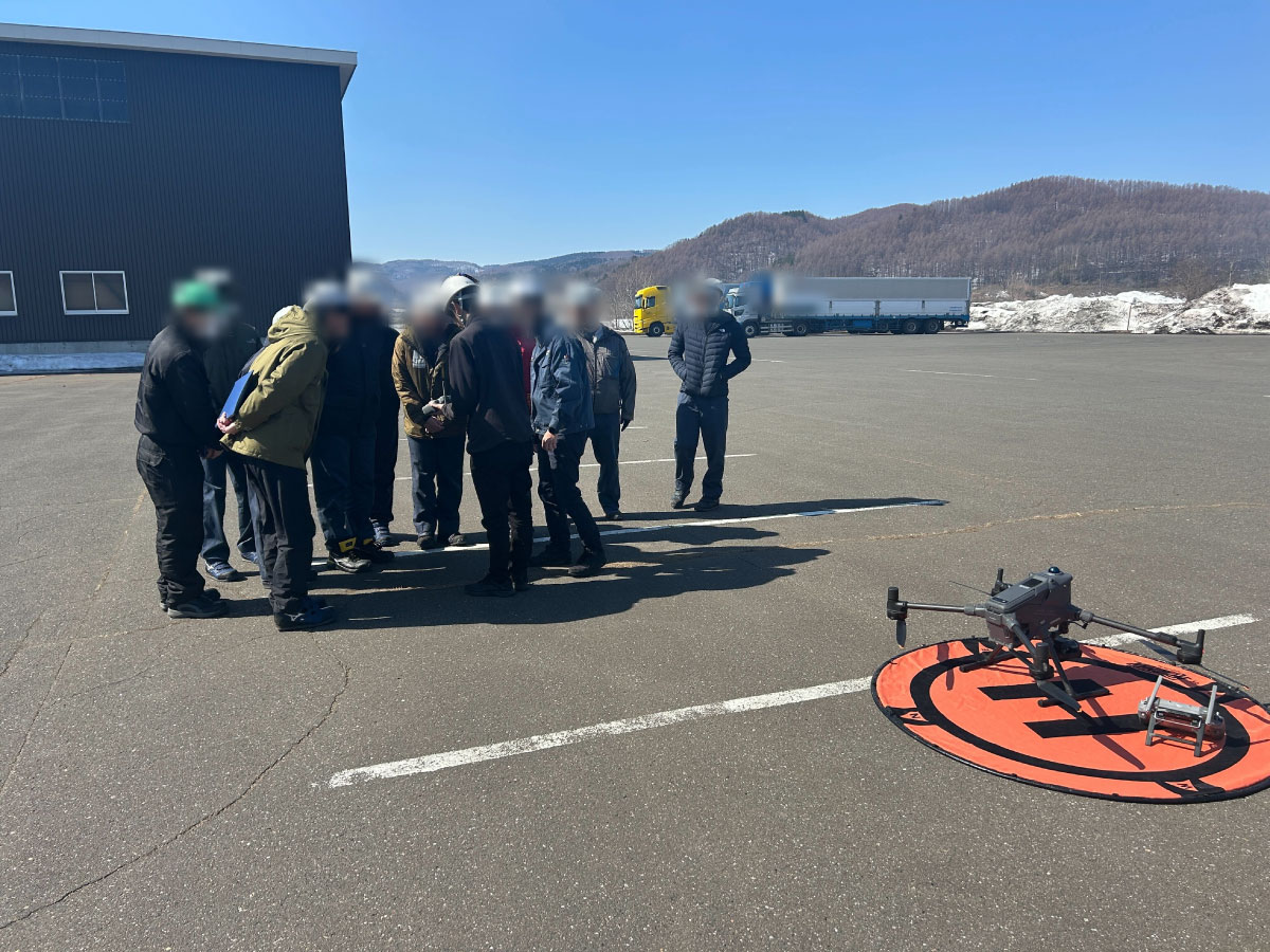 3Dモデル作成ミッションで測量および解析DEMOを実施しました。≪DJI Matrice 400+P1、DJI Matrice 4E≫