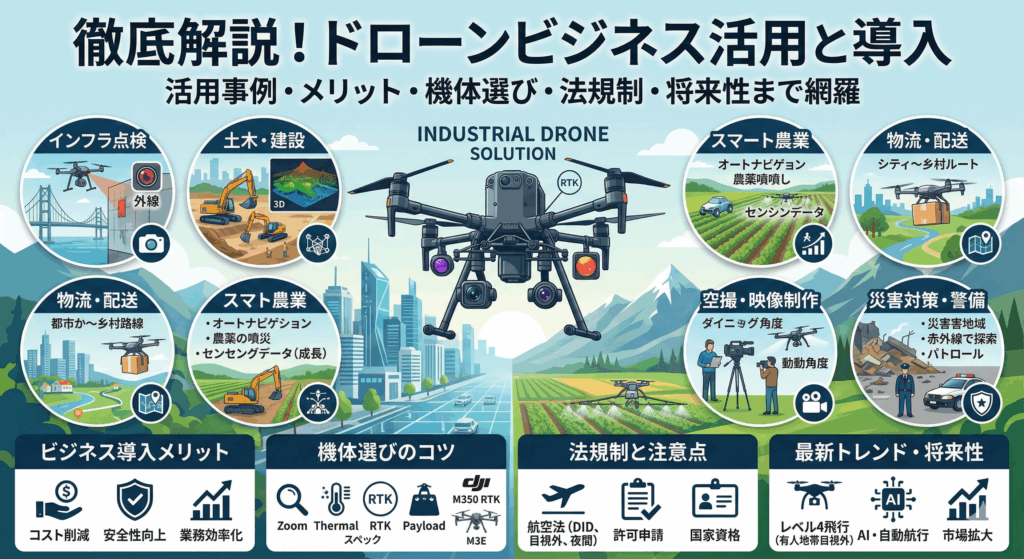 【2026年最新】ドローンの活用場面とは？6つの業界事例とビジネス導入のメリット・注意点を解説