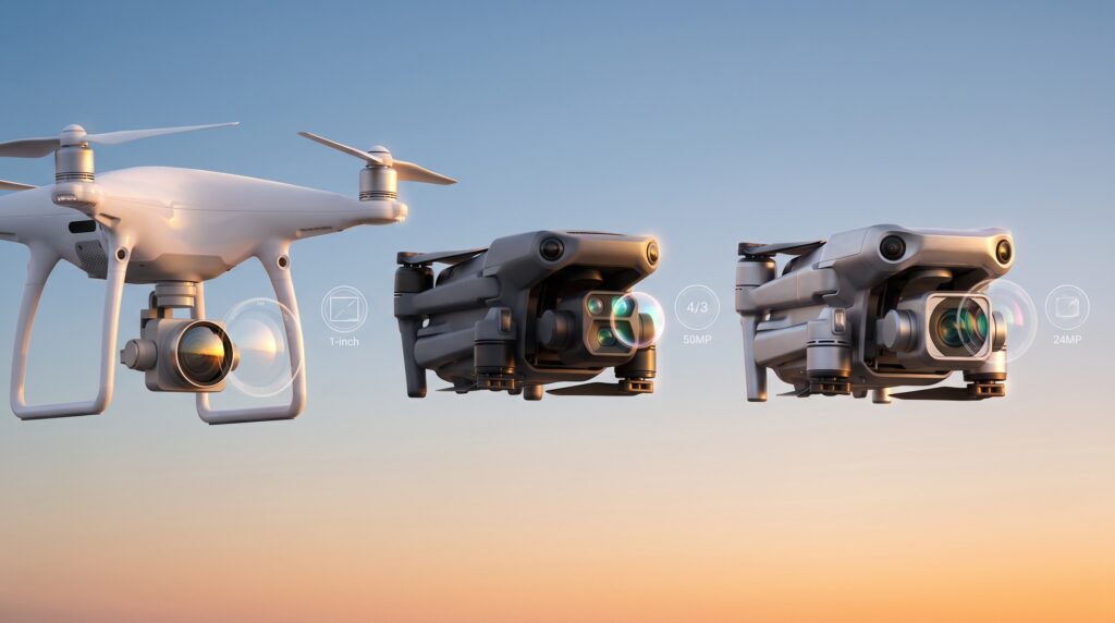 【2026年最新】DJIドローン人気機体のカメラ性能を徹底比較｜画素数・センサーサイズ一目でわかる完全ガイド